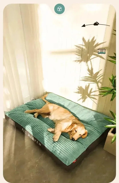 Pawinos™ Large Dog Bed – Washable Corduroy Pet Mat for Medium & Large Dogs