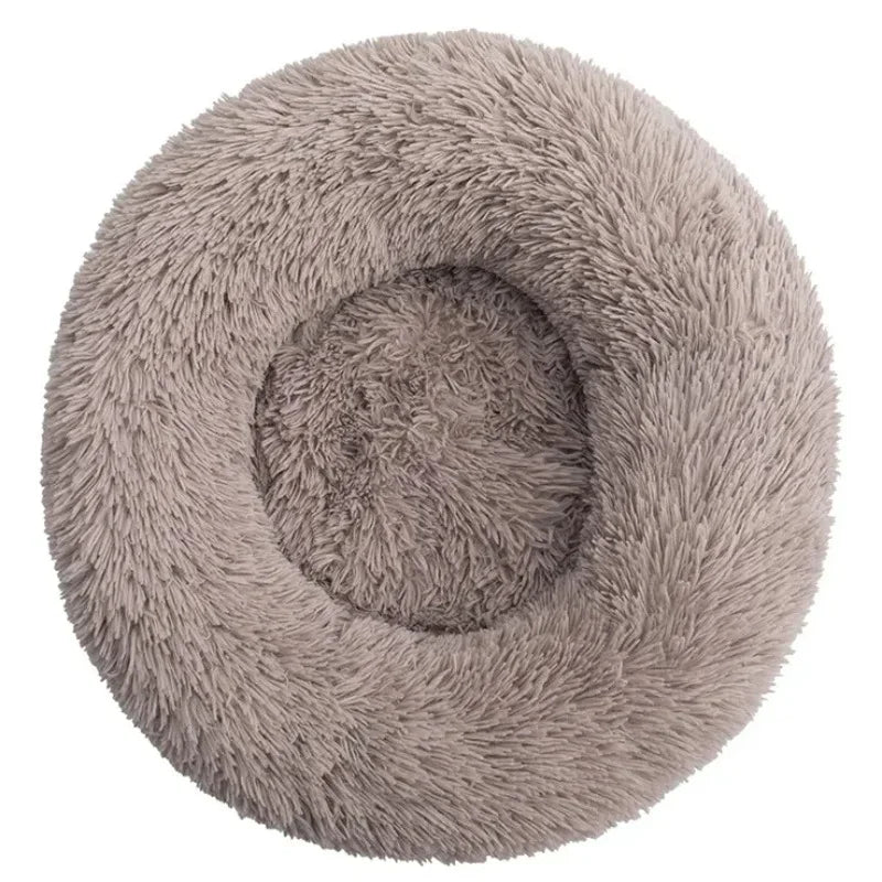 Pawinos™ Plush Round Dog Bed – Calming Washable Bed for Small, Medium & Large Dogs