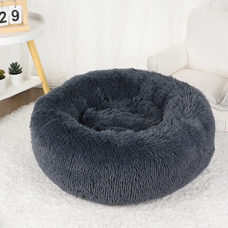 Pawinos™ Calming Donut Dog Bed – Plush Washable Bed for Small, Medium & Large Dogs