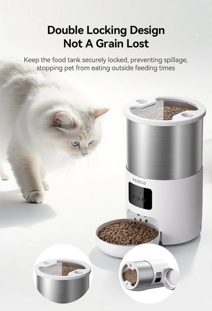 Pawinos™ Smart Automatic Pet Feeder – WiFi App-Controlled 4.5L Food Dispenser for Cats & Dogs