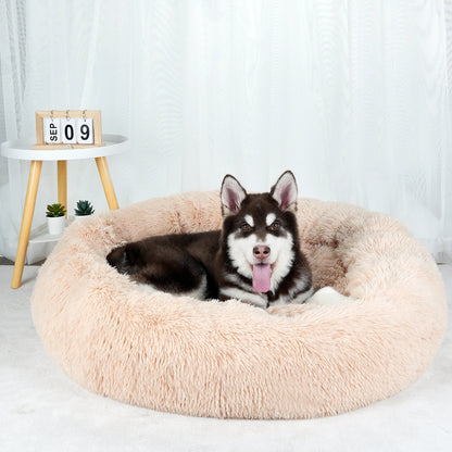 Pawinos™ Calming Donut Dog Bed – Plush Washable Bed for Small, Medium & Large Dogs