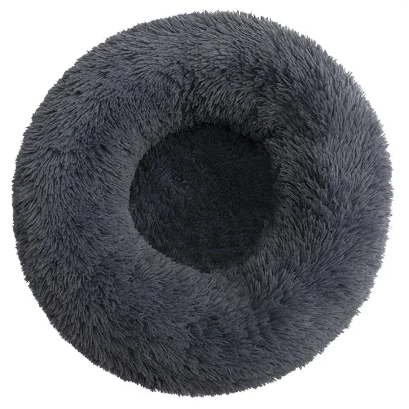 Pawinos™ Plush Round Dog Bed – Calming Washable Bed for Small, Medium & Large Dogs