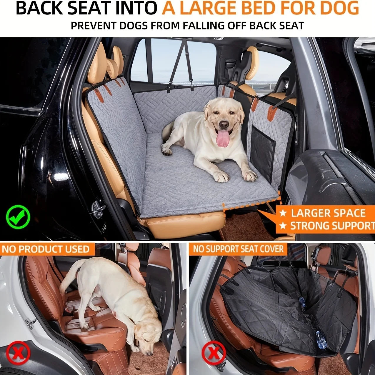 Pawinos™ Waterproof Dog Car Seat Cover – Scratch-Resistant Hammock for Cars & SUVs