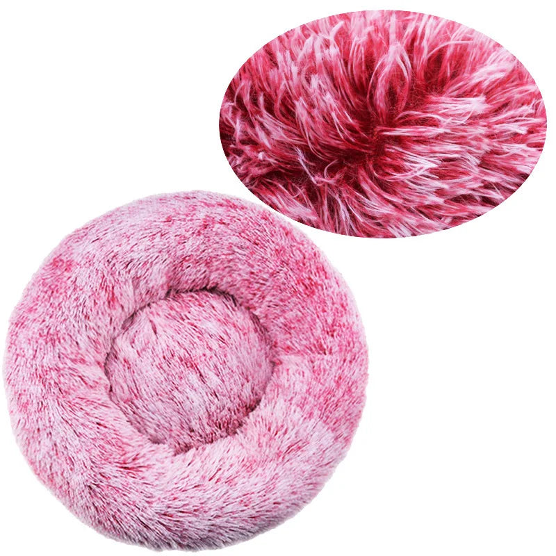 Pawinos™ Plush Round Dog Bed – Calming Washable Bed for Small, Medium & Large Dogs