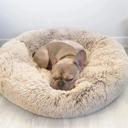 Pawinos™ Plush Round Dog Bed – Calming Washable Bed for Small, Medium & Large Dogs